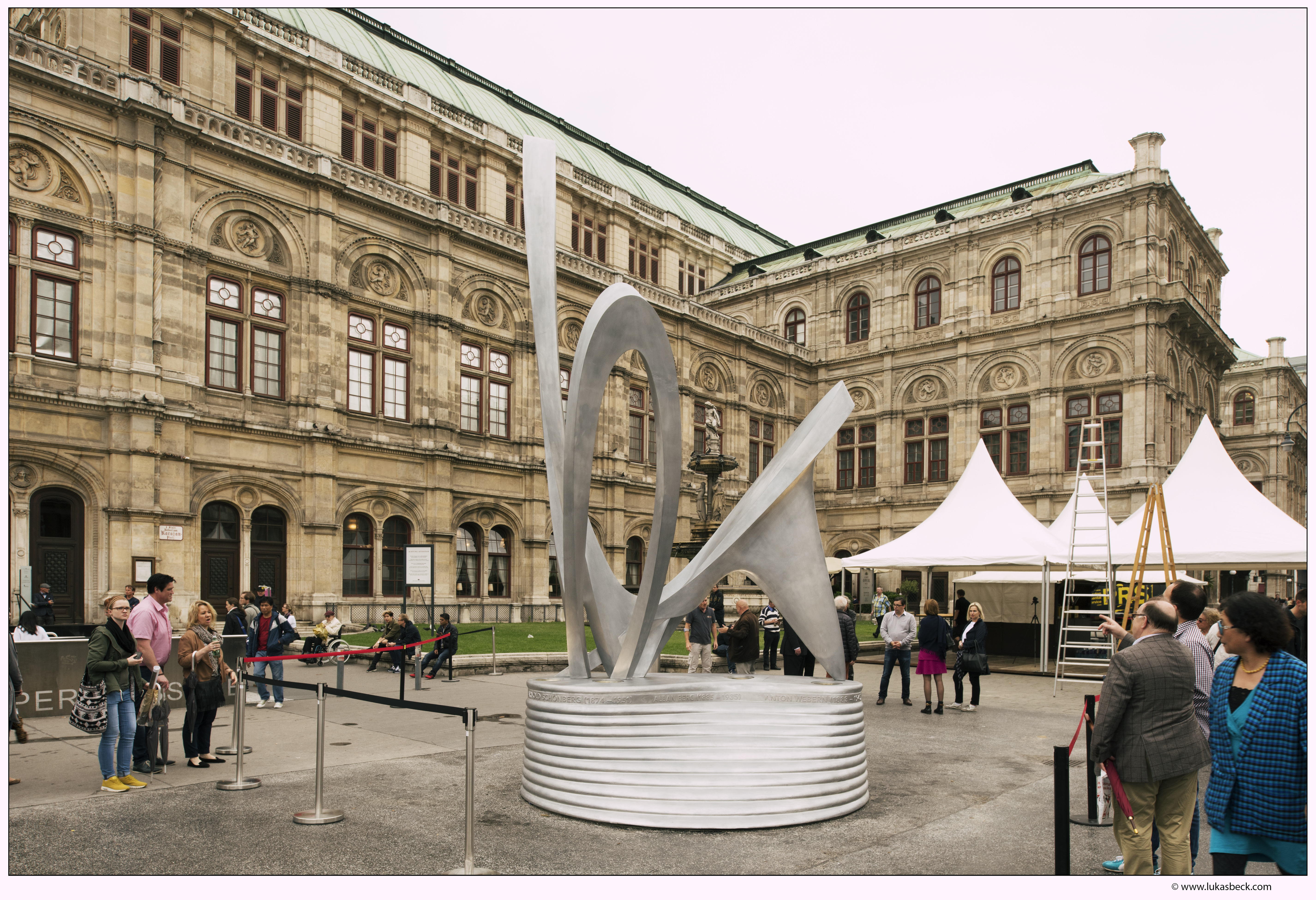 Alban Berg Monument in front of the Vienna State Opera – aluminium sculpture
